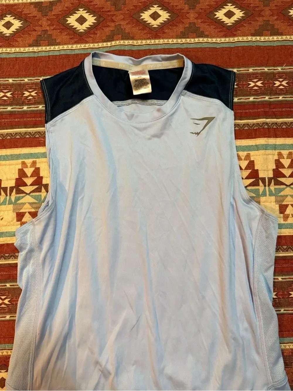 Gymshark Light Blue Athletic Tank Top with Subtle Logo size small